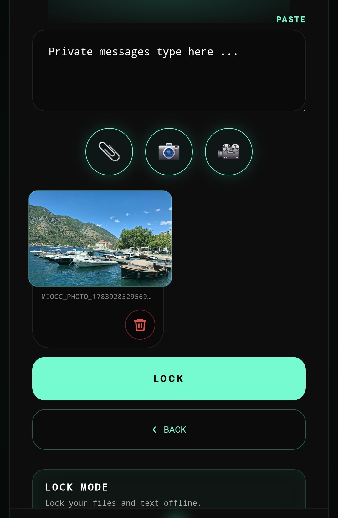 MioCC capture and protect screen